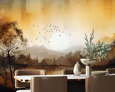 Abstract Sunset Natuurkunst Behang