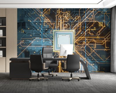 Kunstmatige intelligentie chip-thema behang