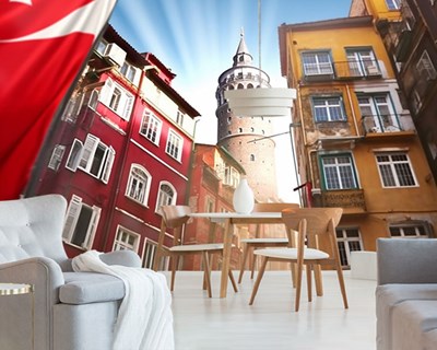 Istanbul Galata Toren Thematische Behang