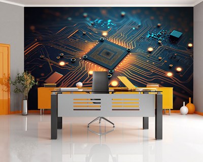 Processor Chip Circuit Board Behang
