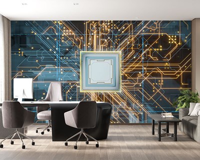 Kunstmatige intelligentie chip-thema behang