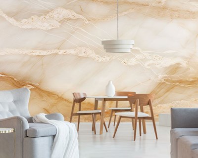 Beige marmerstructuur vloerbehang 