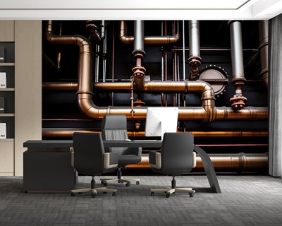 Koper- en metalen buisleidingen Behang