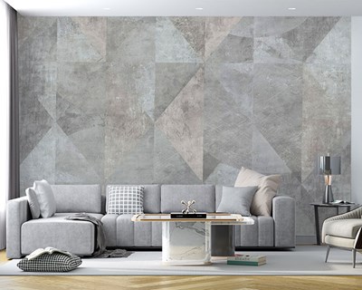 Grijs getinte geometrische patroonbehang