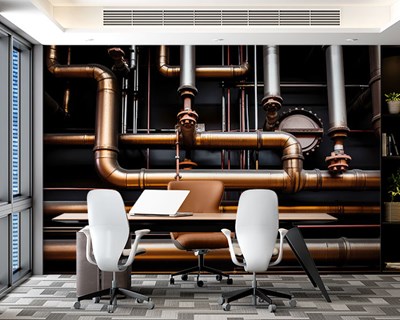 Koper- en metalen buisleidingen Behang