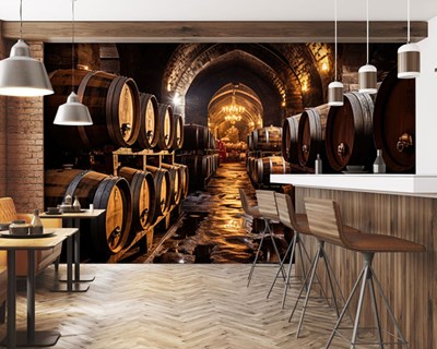 Wijnkelder-thema behang