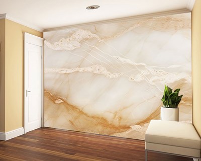 Beige marmerstructuur vloerbehang 