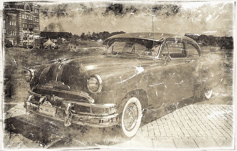 Verouderd effect klassieke auto behang