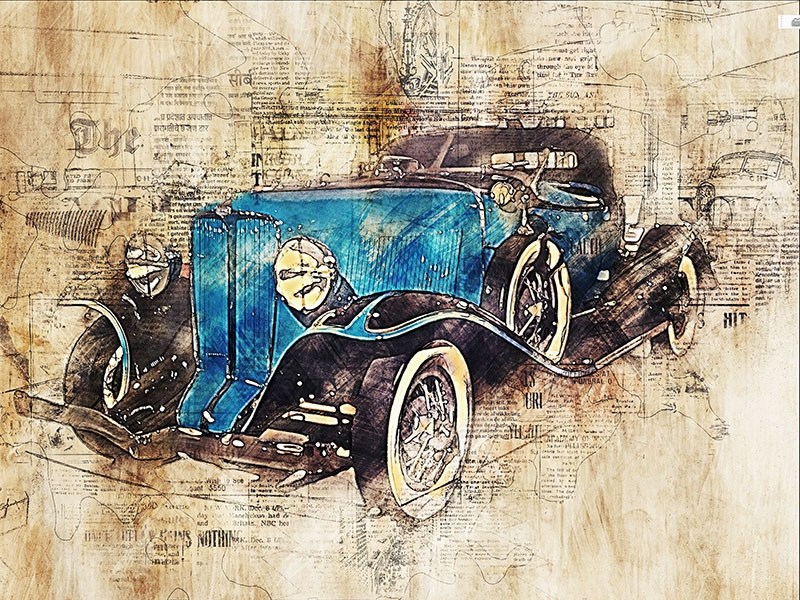 Vintage klassieke auto-thema behang