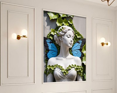 Vlindergevleugelde vrouw beeld behang