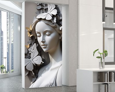 3D Vlinder Vrouw Beeld Wandbehang