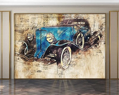 Vintage klassieke auto-thema behang