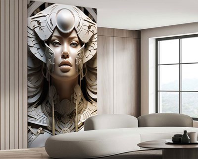 3D Mythologische vrouwensculptuur als thema voor behang