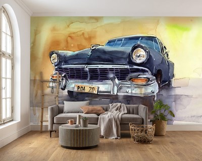 Retro-stijl Amerikaanse auto behang