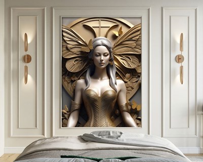 Gouden vlinder vrouw beeldenbehang