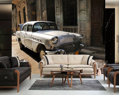 Retro klassieke auto-thema behang