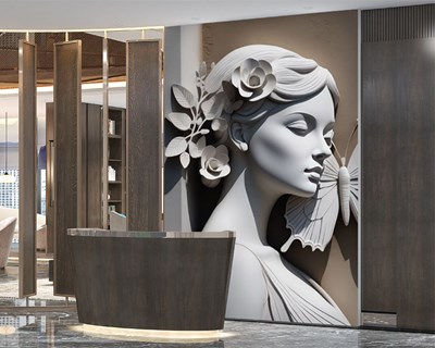 Vlinder Vrouw Beeld Wandbehang