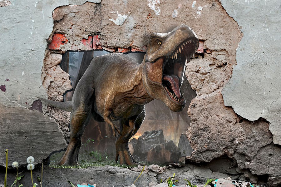 3D Dinosaurus-thema kinderkamerbehang 