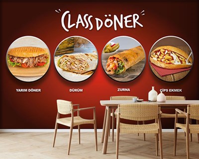 Döner-thema behang 