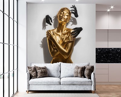 Gold Vrouwenbeeld Behang 