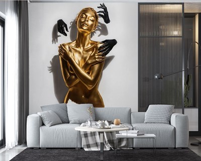 Gold Vrouwenbeeld Behang 