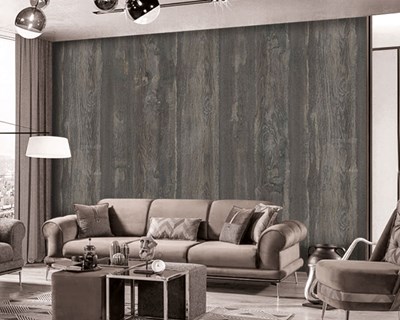 Donkere houten textuur vloerbehang 