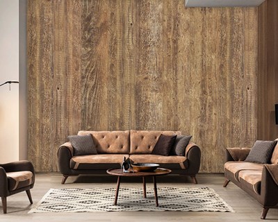 Realistisch houtparket-look behang 