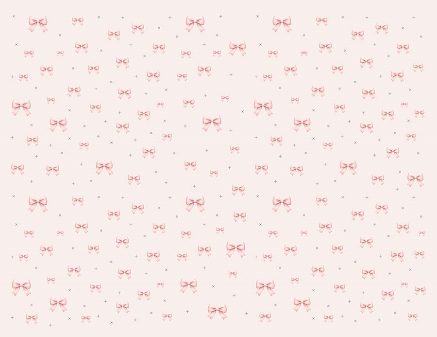 Roze strikjespatroon behang