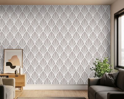 Geometrisch zeeschelpmotief behang