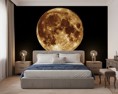 Realistische wallpaper met uitzicht op de volle maan