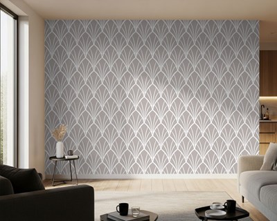 Geometrisch zeeschelpmotief behang