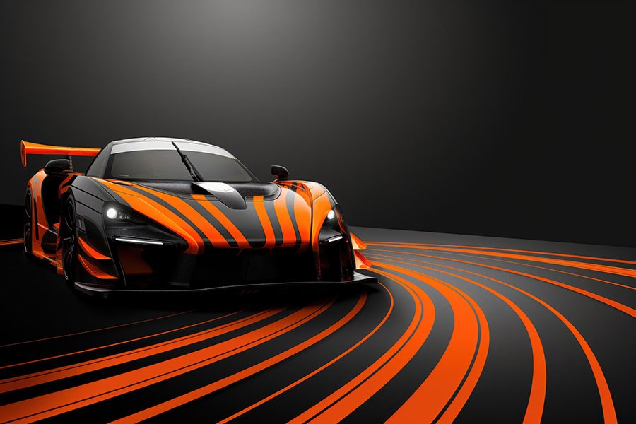 3D-raceauto-behang met afbeeldingen