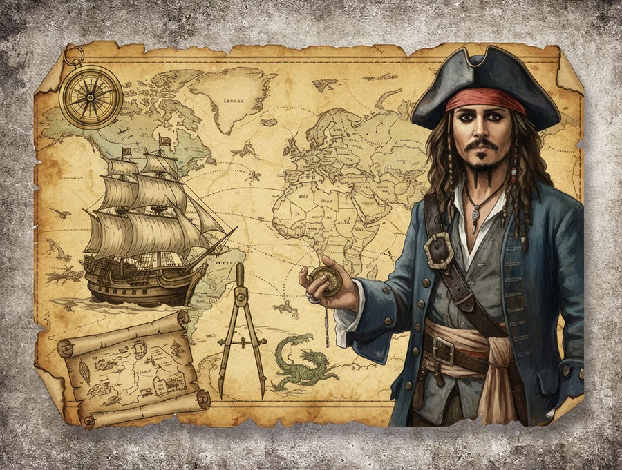 Kapitein Jack Sparrow Behang