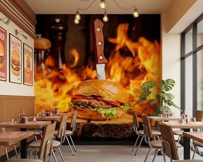Burger-thema behang