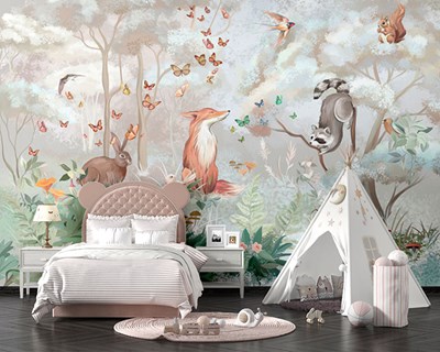 Kinderkamerbehang met dierenthema