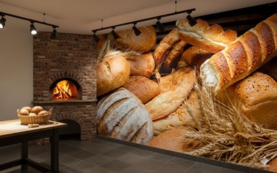 Broodsoorten-thema behang