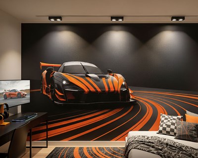 3D-raceauto-behang met afbeeldingen