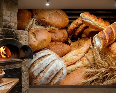 Broodsoorten-thema behang