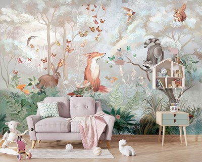 Kinderkamerbehang met dierenthema