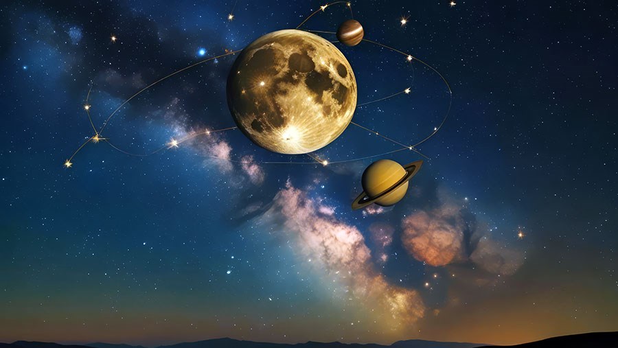 Behang met ruimtevaartmotief 