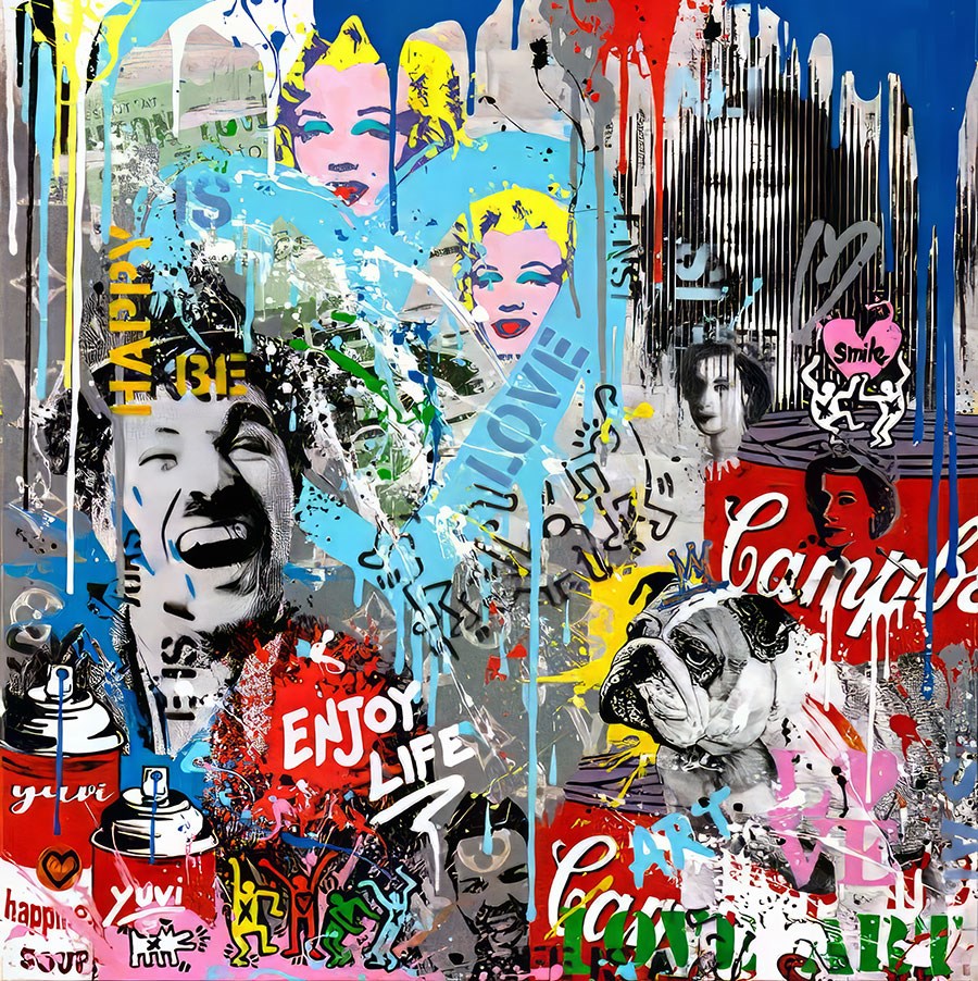 Wereldiconen Graffitikunst Behang