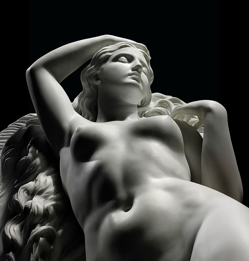 3D Naakte Vrouw Standbeeld Behang