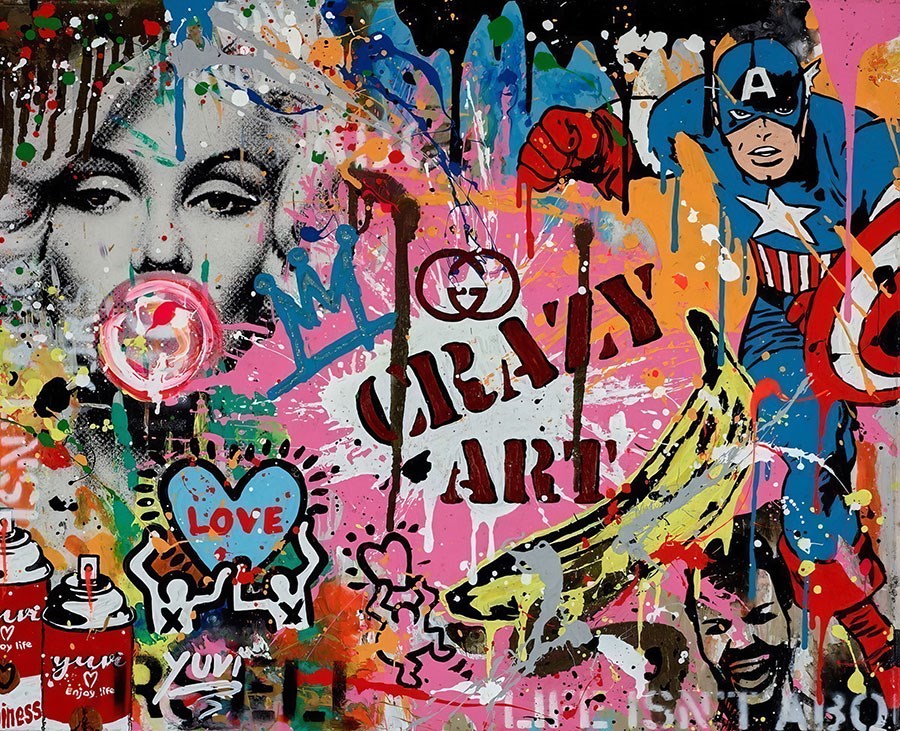 Kleurrijke Pop Art Graffiti Kunst Behang