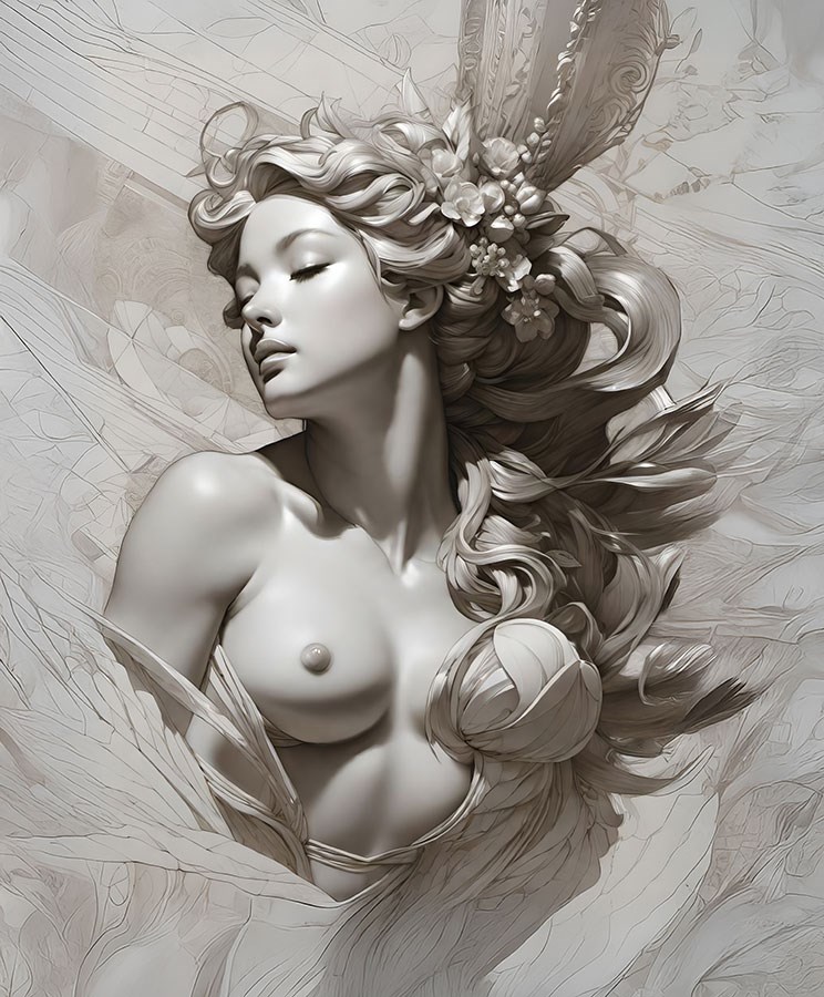 Fantastisch mooi vrouwelijk beeld behang