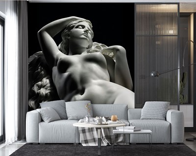 3D Naakte Vrouw Standbeeld Behang