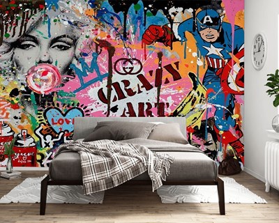 Kleurrijke Pop Art Graffiti Kunst Behang