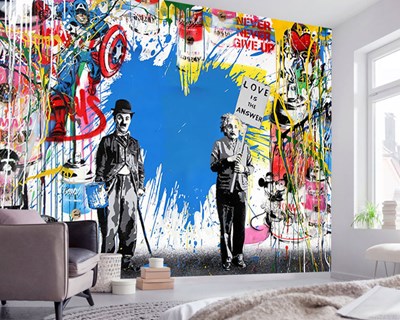 Kleurrijke graffitikunstbehang