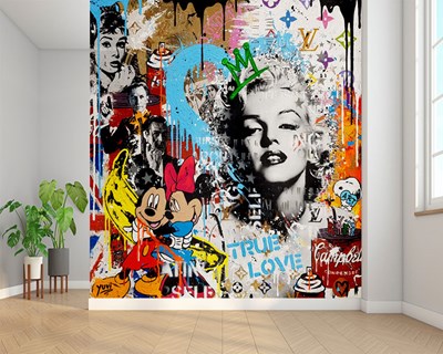 Marilyn Monroe Pop Art Graffiti Behang 