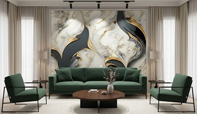 Goudkleurig luxe marmeren behang