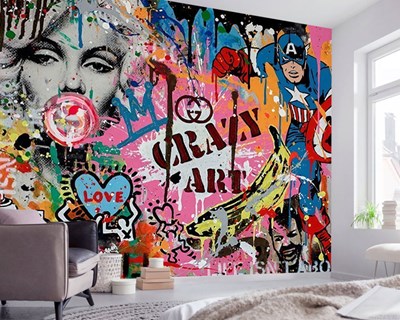 Kleurrijke Pop Art Graffiti Kunst Behang
